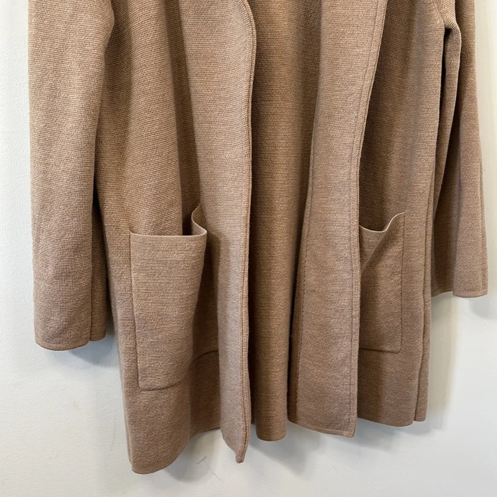 J.Crew Open-Front Sweater-Blazer 100% Merino Wool Tan Size Medium - Picture 5 of 9